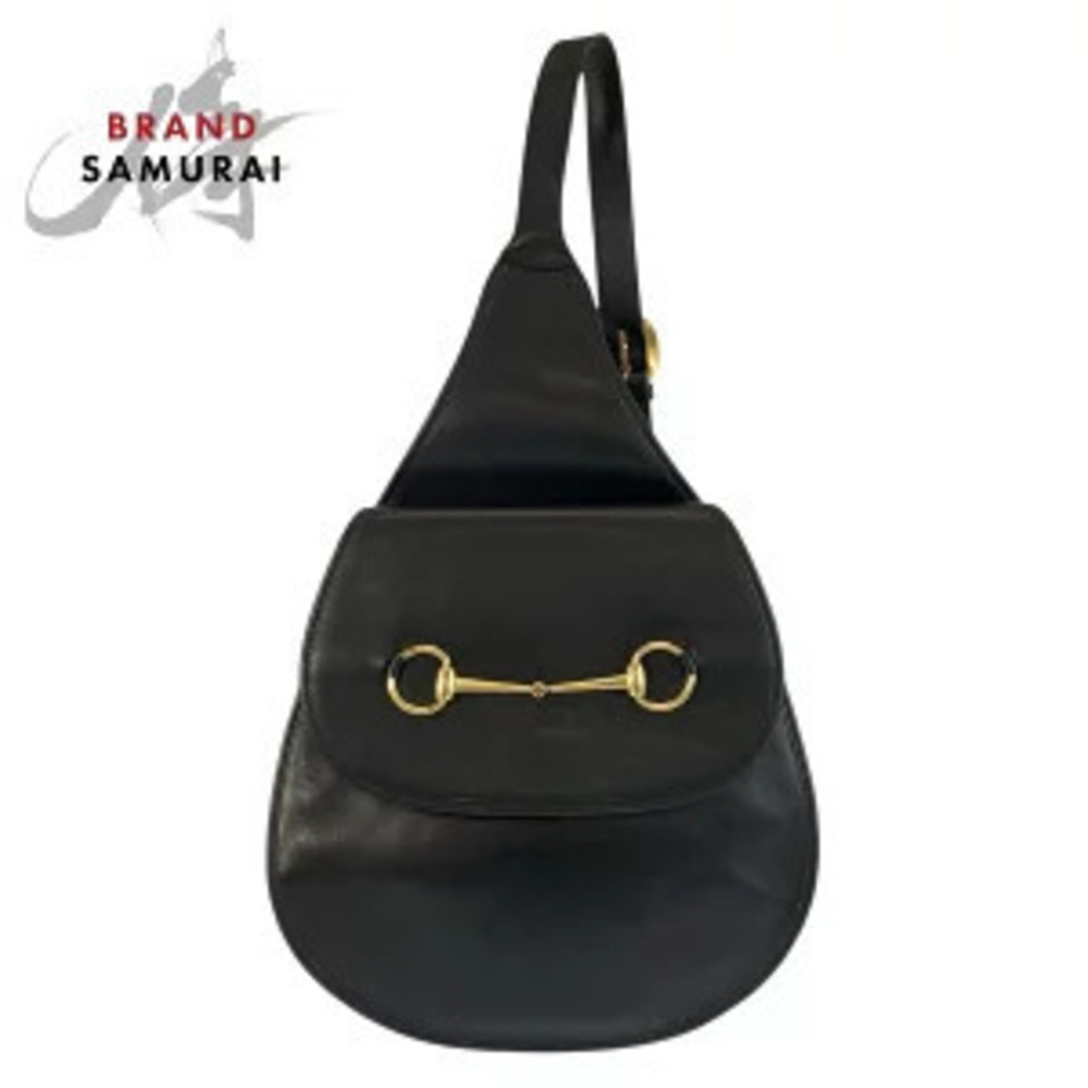 Gucci Horsebit leather shoulder bag body black